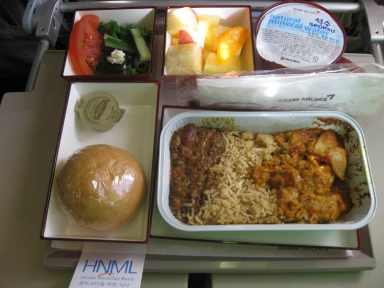 アシアナ航空の機内食の写真1