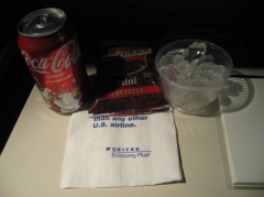 ユナイテッド航空の機内食